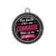 Pendentif Cabochon Argent - pas facile d'être une connasse mais ça va je gère