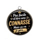 Pendentif Cabochon Argent - pas facile d'être une connasse mais ça va je gère