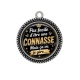 Pendentif Cabochon Argent - pas facile d'être une connasse mais ça va je gère