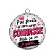 Pendentif Cabochon Argent - pas facile d'être une connasse mais ça va je gère
