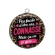 Pendentif Cabochon Argent - pas facile d'être une connasse mais ça va je gère