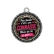 Pendentif Cabochon Argent - pas facile d'être une connasse mais ça va je gère