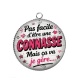 Pendentif Cabochon Argent - pas facile d'être une connasse mais ça va je gère
