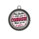 Pendentif Cabochon Argent - pas facile d'être une connasse mais ça va je gère