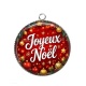 Pendentif Cabochon Argent - joyeux noël