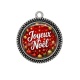 Pendentif Cabochon Argent - joyeux noël