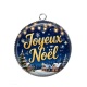 Pendentif Cabochon Argent - joyeux noël