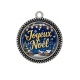 Pendentif Cabochon Argent - joyeux noël
