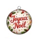 Pendentif Cabochon Argent - joyeux noël
