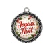 Pendentif Cabochon Argent - joyeux noël