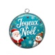 Pendentif Cabochon Argent - joyeux noël