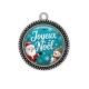 Pendentif Cabochon Argent - joyeux noël