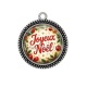 Pendentif Cabochon Argent - joyeux noël
