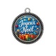 Pendentif Cabochon Argent - joyeux noël
