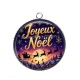 Pendentif Cabochon Argent - joyeux noël