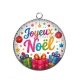 Pendentif Cabochon Argent - joyeux noël