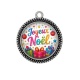 Pendentif Cabochon Argent - joyeux noël
