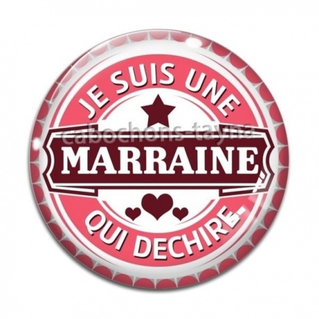 Cabochon Verre - je suis une marraine qui déchire