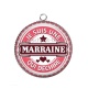 Pendentif Cabochon Argent - je suis une marraine qui déchire