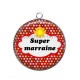 Pendentif Cabochon Argent - super marraine
