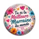 Cabochon Verre - tu es la meilleure marraine du monde