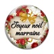 Cabochon Verre - joyeux noël marraine