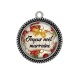 Pendentif Cabochon Argent - joyeux noël marraine