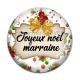 Cabochon Verre - joyeux noël marraine