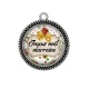 Pendentif Cabochon Argent - joyeux noël marraine