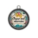 Pendentif Cabochon Argent - joyeux noël marraine