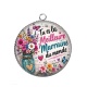 Pendentif Cabochon Argent - tu es la meilleure marraine du monde