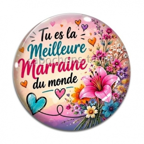 Cabochon Verre - tu es la meilleure marraine du monde