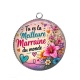 Pendentif Cabochon Argent - tu es la meilleure marraine du monde