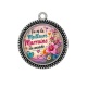 Pendentif Cabochon Argent - tu es la meilleure marraine du monde