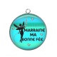 Pendentif Cabochon Argent - marraine ma bonne fée