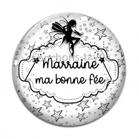 Cabochon Verre - marraine ma bonne fée
