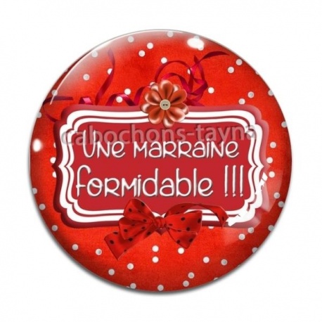 Cabochon Verre - une marraine formidable