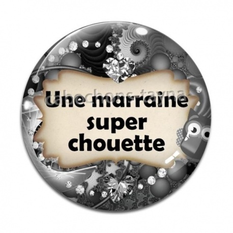 Cabochon Verre - une marraine super chouette
