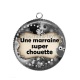 Pendentif Cabochon Argent - une marraine super chouette