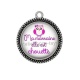Pendentif Cabochon Argent - ma marraine elle est chouette