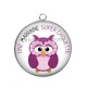 Pendentif Cabochon Argent - une marraine super chouette
