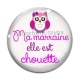 Cabochon Verre - ma marraine elle est chouette