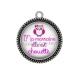 Pendentif Cabochon Argent - ma marraine elle est chouette