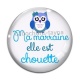 Cabochon Verre - ma marraine elle est chouette