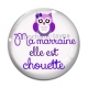 Cabochon Verre - ma marraine elle est chouette