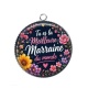 Pendentif Cabochon Argent - tu es la meilleure marraine du monde