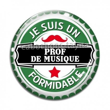 Cabochon Verre - je suis un prof de musique formidable