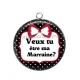 Pendentif Cabochon Argent - veux tu être ma marraine