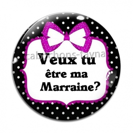Cabochon Verre - veux tu être ma marraine