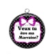 Pendentif Cabochon Argent - veux tu être ma marraine